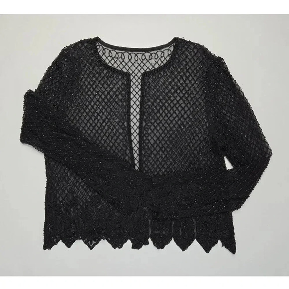 VTG Stenay Beaded Silk Evening Gown and Beaded Long Sleeve Blazer Top size 10/M - Picture 6 of 9